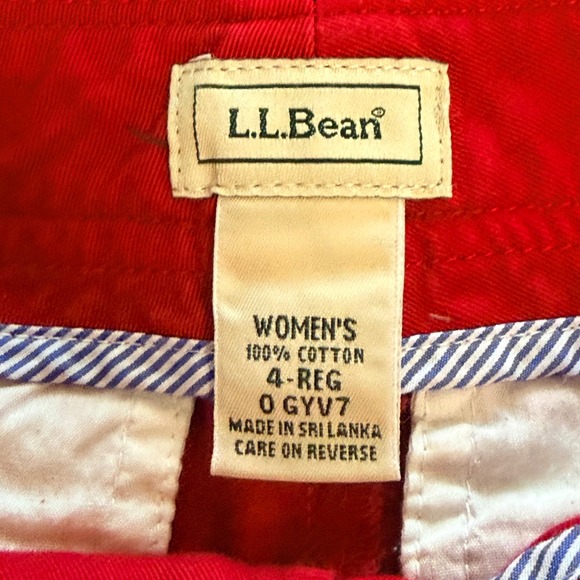 L.L.Bean Soft Denim Skirt, Cranberry, 100% Cotton, Size 4, Straight, Knee Length - Picture 4 of 6